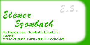 elemer szombath business card